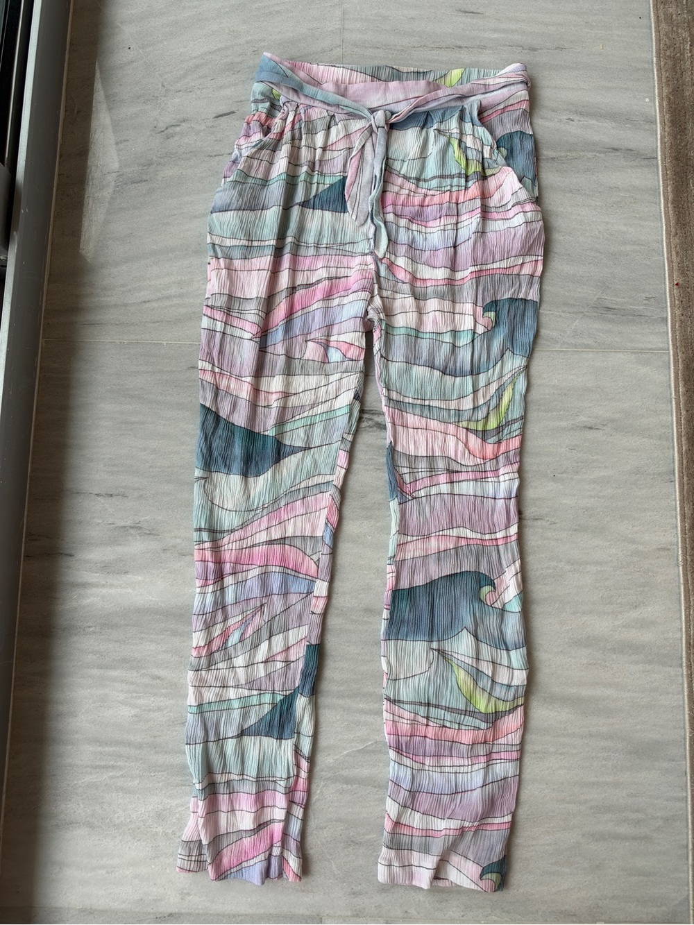 Mara Hoffman Pastel Wave-Print Pants Size Small